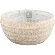 PTMD Sary Bloempot - 25 x 25 x 12 cm  - Cement - Créme