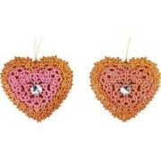 3.7 inch Heart Orna X 2. 5x5x10 cm kerstornament