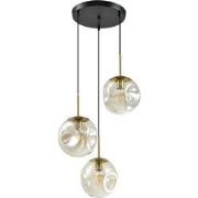 QUVIO Gouden Wandlamp - Glazen Bol - 3-lichts