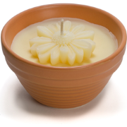 Rustik Lys - Kaars Flower bowl Pale banana