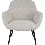 Housecraft Living Dude Loungestoel/ Fauteuil Bouclé stof Beige/ Wit