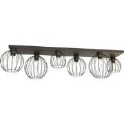 industriële plafondlamp Pellegrino Zwart 6-lichts