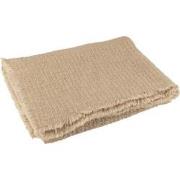 J-Line - Plaid Gerafelde Randen Katoen/polyester Beige - 180x130x1cm