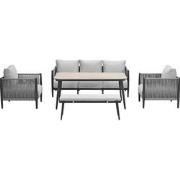 Garden Impressions Tavira lounge dining set 5-delig - grey sand