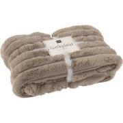 J-Line - Plaid Large Corduroy Polyester Taupe - 180x130x2cm