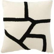 J-Line - Kussen Streep Textiel Wit/zwart - 43x43x10cm