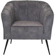 HSM Collection-Fauteuil Chester-72x71x80-Dolfijn Grijs/Zwart-Stof/Meta...