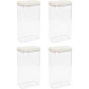 Krumble Voorraadpot rechthoek - set van 4 - 1800 ML - Plastic  - Beige