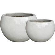 PTMD Rae White Ceramic Bowl Pot Round Set Of 2