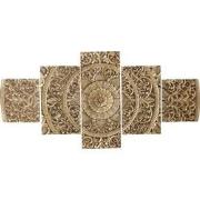 PTMD Sharlene Gold MDF Antique Carved Wallpanel 5 Pcs