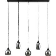 Furntastik Arona Hanglamp, 5-lichts, smoke glas