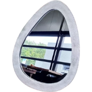 Benoa Timberlake Small Nickel Egg-shaped Mirror 48 cm