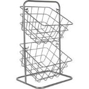 Clayre & Eef Mandenrek  22x22x41 cm Grijs Metaal Keuken Mandjes