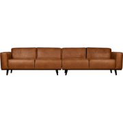 BePureHome Statement 4-Zitsbank XL - Eco-leder - Cognac - 77x372x93