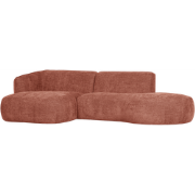 WOOOD Polly Chaise Longue Links - Polyester - Roze - 71x258x150/105