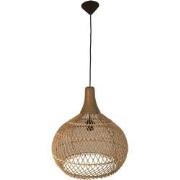 HSM Collection-Hanglamp-43x43x46-Naturel-Rotan/Teak