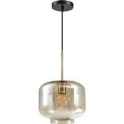 QUVIO Hanglamp met glazen kap - Metaal – Glas - Amber