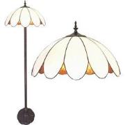 LumiLamp Tiffany Vloerlamp  Ø 46x166 cm  Wit Kunststof Glas Staande La...