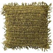 Dutch Decor ANTONIO - Sierkussen 45x45 cm - effen kleur met raffia - O...