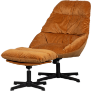 WOOOD Yaro Fauteuil Met Hocker - Chenille - Ginger - 94x71x83