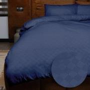 Emboss Dekbedovertrekset Squares - Donkerblauw - 200x220 + 2*60x70 cm