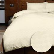 Emboss Dekbedovertrekset Squares - Champagne - 140x220 + 1*60x70 cm