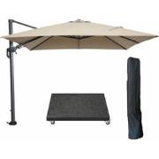 Garden Impressions Hawaii zweefparasol 300x300 cm carbon black / taupe...