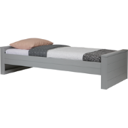 WOOOD Dennis Bed Excl Lade - Grenen - Betongrijs - 53x219x95