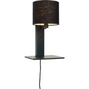 Wandlamp Andes - Bamboe Zwart/Zwart - 19x24x36cm