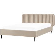 Beliani BRIN - Tweepersoonsbed-Beige-Fluweel