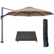 Garden Impressions Hawaii zweefparasol Ø350 cm carbon black / taupe me...