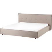 Beliani LESTRE - Tweepersoonsbed-Beige-Linnen