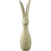 PTMD Remy Green Cement Rabbit Shaped Statue Ears Up XL