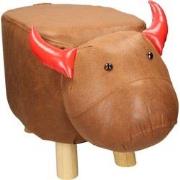 WOMO-DESIGN dierenkruk kalfs bruin/rood, 68x30x37 cm, gemaakt van kuns...