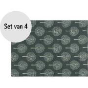 Krumble Placemat met boom patroon - 30 x 40 cm - Katoen - Antraciet - ...