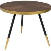 Housecraft Living Denise Salontafel Hout Rond 61 cm Bruin/ Goud