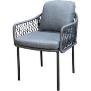 Rocha dining chair aluminium dark grey/rope dark grey/mixed grey AW