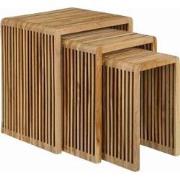 Mica Decorations Bijzettafel Yonker - 44x34x50 cm - Hout - Bruin- Set ...