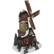 Kerstmolen LED 34 cm m/beweging /muziek 3xAA adapter connection