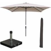 Garden Impressions Lotus stokparasol 250x250 cm - ecru incl 40 kg Cosm...