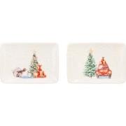 Plate 25X17 cm Christmas 2ass