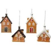 Huis kunststof l7.5b12h3 cm bruin a4 kerst