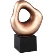 PTMD Dolcey Gold Poly Organic Shaped Statue On Base L