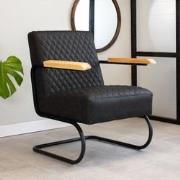 Industriële fauteuil Lars zwart