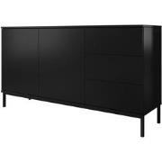 Meubella Dressoir Queen - Mat Zwart - 150 cm