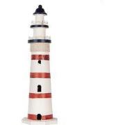 Clayre & Eef Decoratie Beeld Vuurtoren Ø 15x48 cm Wit Rood MDF