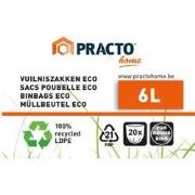 100 Biologisch afbreekbare vuilniszakken 6L met handgreep voor ronde p...