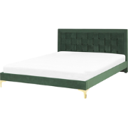 Beliani LIMOUX - Tweepersoonsbed-Groen-Fluweel