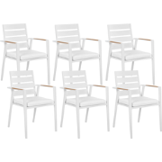 Beliani TAVIANO - Tuinstoel-Wit-Aluminium