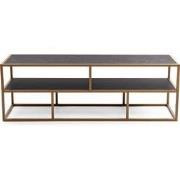 Stalux Tv-meubel 'Luuk' 150cm, kleur goud / zwart marmer